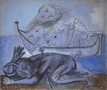 Pablo Picasso œuvres - Barque nalades et faune blesse 1937 cubiste Pablo Picasso